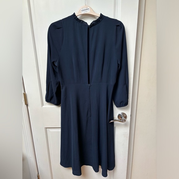 H&M Navy blue chiffon material midi dress. - Picture 3 of 8